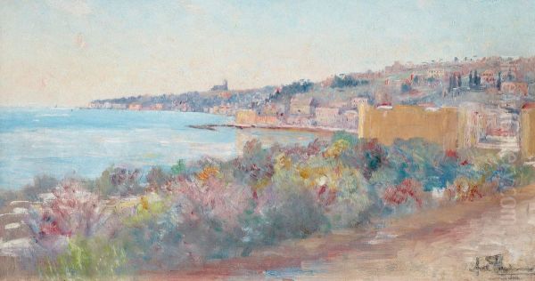 Viewof Nice, France Oil Painting by Axel Lindman