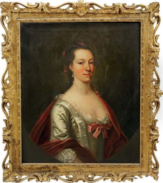 Portrait Of Elizabeth, Wife Of Samuel Cook (b. 1722) Oil Painting by Francis Lindo