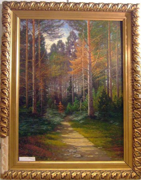 Skog. Oil Painting by Axel Hjalmar Lindqvist