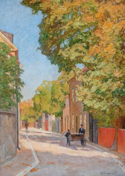 Northern Church Street, Visby Oil Painting by Herman Lindqvist