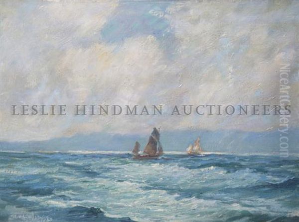 Ships At Sea Oil Painting by Robert Henry Lindsay