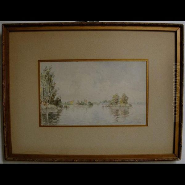 Lake Scene With Islands Oil Painting by Robert Henry Lindsay