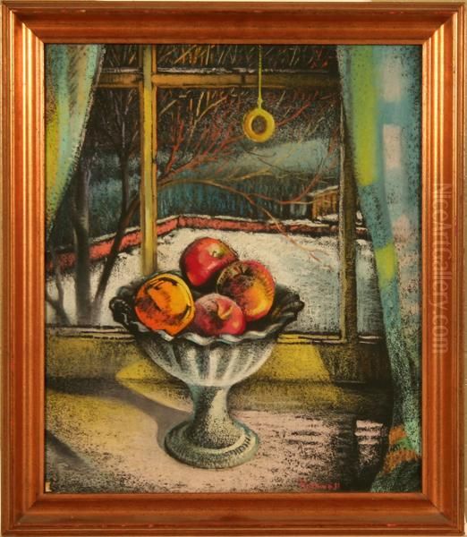 Fruit In
Bowl -sunny Window Oil Painting by Elizabeth Lindsay Rothwell