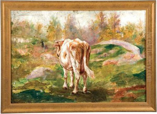 Portrait Of A Cow Oil Painting by Thomas Corwin Lindsay