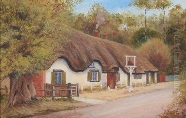 Cat And Fiddle Inn, Hampshire Oil Painting by Henry Harris Lines