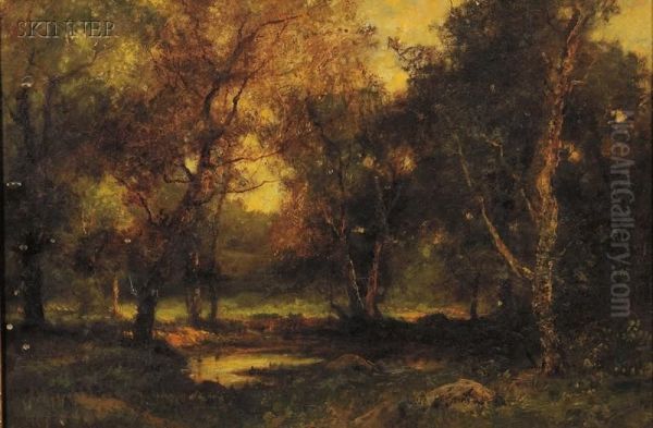 Woodland Landscape Oil Painting by Charles Linford