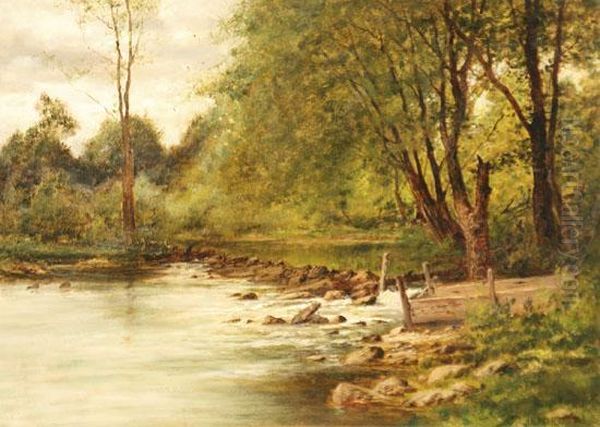 Summer River Landscape Oil Painting by Charles Linford