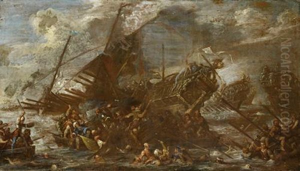 The Battle Of Lepanto Oil Painting by Johannes Lingelbach