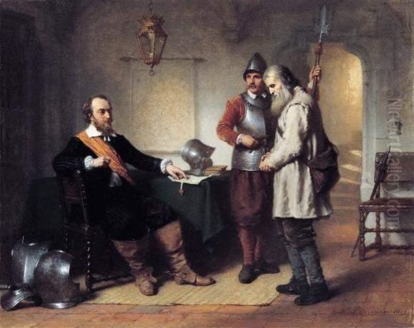 Het Reglement (1859) Oil Painting by Lambertus Lingeman