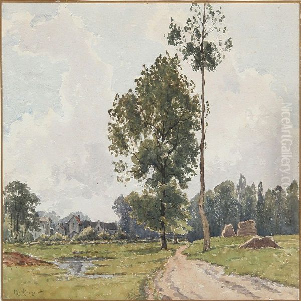 Summer Landscape Oil Painting by Henri Linguet