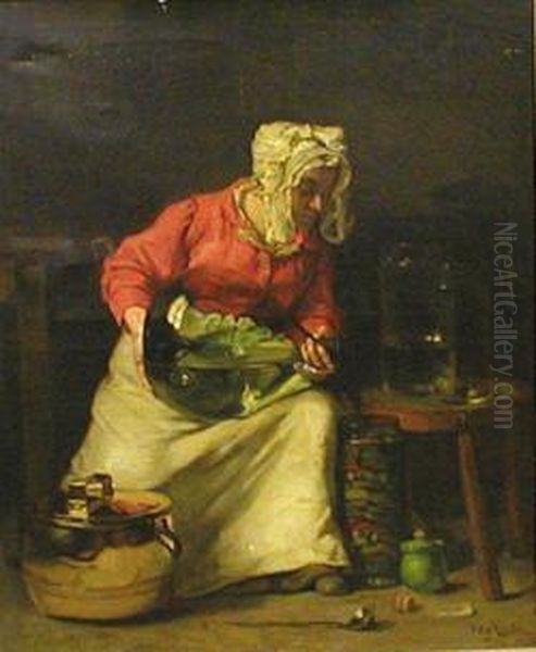 Pickling Gherkins Oil Painting by Frank B. Ashley Linton