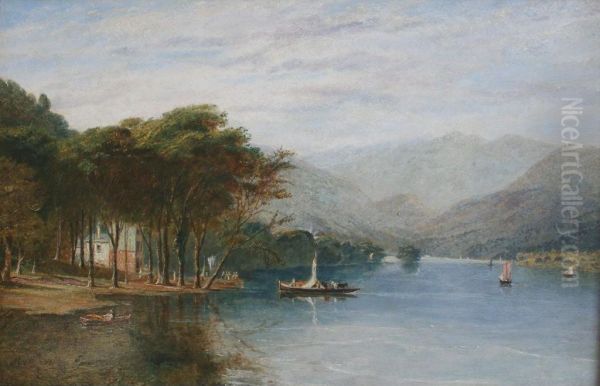 The Ferry, Windermere Oil Painting by William Linton