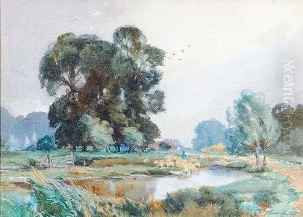 A Somersetshire Common Oil Painting by William Evans Linton