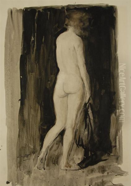 Standing Nude by Edward Barnard Lintott