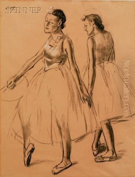 Study Of Two Dancers Oil Painting by Edward Barnard Lintott