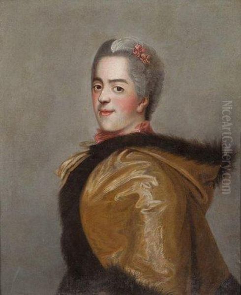 Portrait De Jeune Femme A La Veste Jaune Bordee De Fourrure Oil Painting by Etienne Liotard