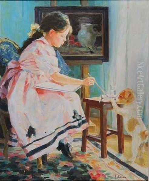 The Budding Artist Oil Painting by Lyubov Popova