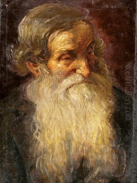 Szakallas Ferfi Portreja Oil Painting by Ferenc Lipoth