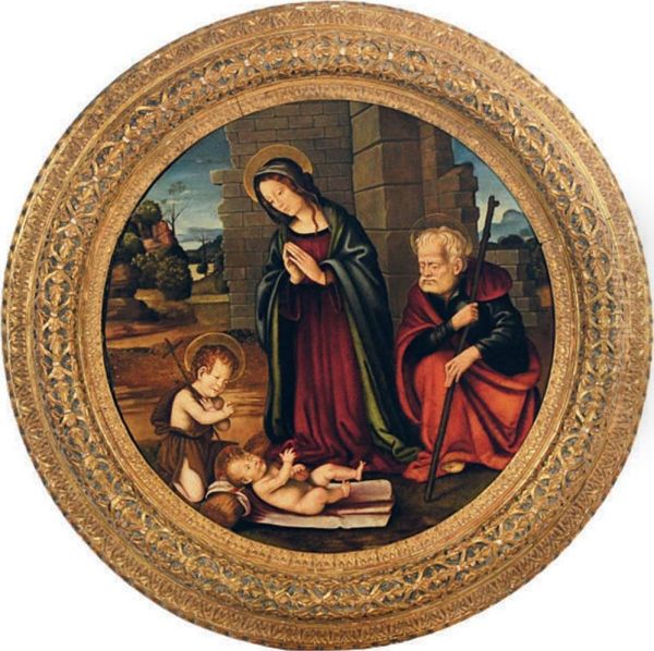 The Holy Family With The Infant St. John The Baptist Oil Painting by Filippino Lippi