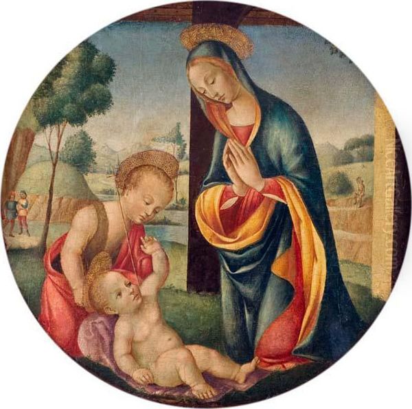 Vergine Con Bambino E San Giovannino Oil Painting by Filippo Lippi