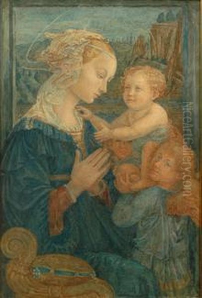 Madonna With Child And Angels Oil Painting by Filippo Lippi