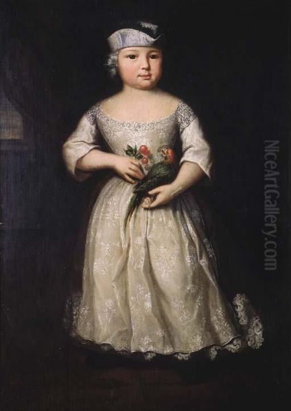 Portrait Of A Young Girl Oil Painting by Franz Lippold