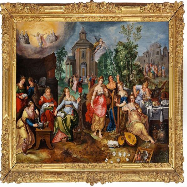 The Parable Of The Wise And The Foolish Virgins Oil Painting by Pieter Lisaert