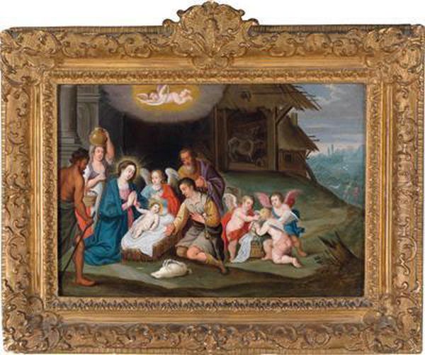 Umkreis Die Anbetung Der Hirten Oil Painting by Pieter Lisaert III