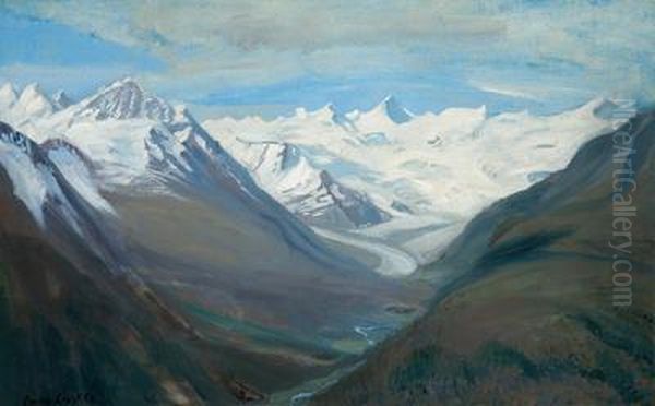 Glacier Landscape Oil Painting by Emmy Lischke