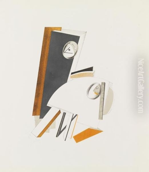 Angstliche. Oil Painting by Eliezer Markowich Lissitzky