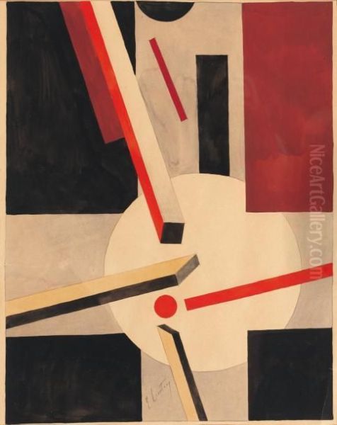 Proun Oil Painting by Eliezer Markowich Lissitzky