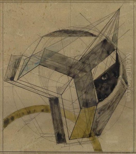 Untitled Oil Painting by Eliezer Markowich Lissitzky