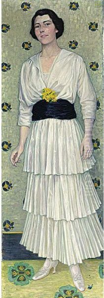 A Portrait Of Mevrouw Nijhoff-seldorff, Full Length; Together With Another Work By Rans Hogerwaard Oil Painting by Wilhelm List