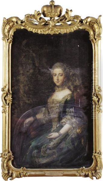 Portrait Of Queen Elisabeth Christine (1746-1840), Wife Of King Frederick Wilhelm Ii Of Prussia (1744-1797) Oil Painting by Anna Rosina Liszewska