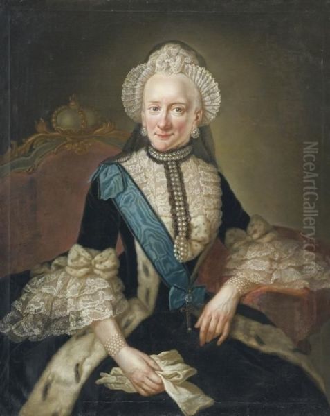 Therese Natalie Prinzessin Von Braunschweig-wolfenbuttel Oil Painting by Anna Rosina Liszewska