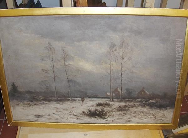 Winter Landscape Oil Painting by George Leon Little