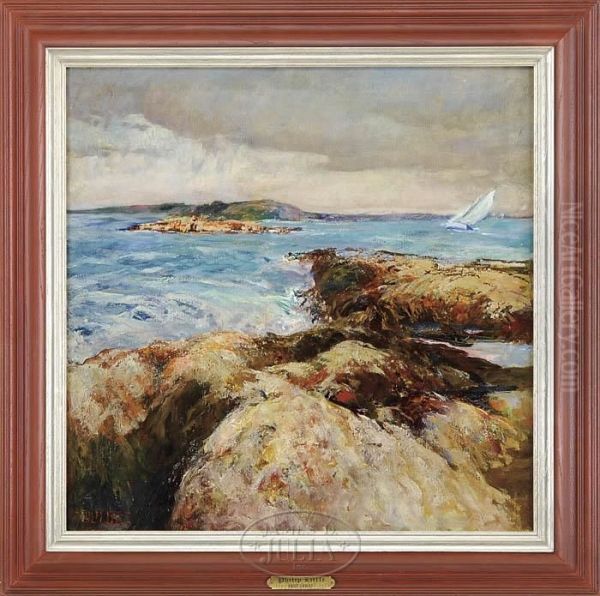 Thesheepscot River, Maine, Green Island Looking To The North Oil Painting by Philip Little