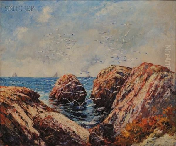 Coastal View/possibly Swampscott, Massachusetts Oil Painting by Philip Little