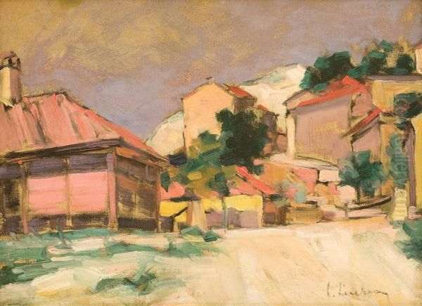 Houses In Balcic Oil Painting by Corneliu Liuba