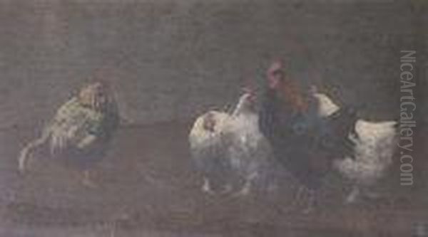 Fowls Oil Painting by Horace Mann Livens