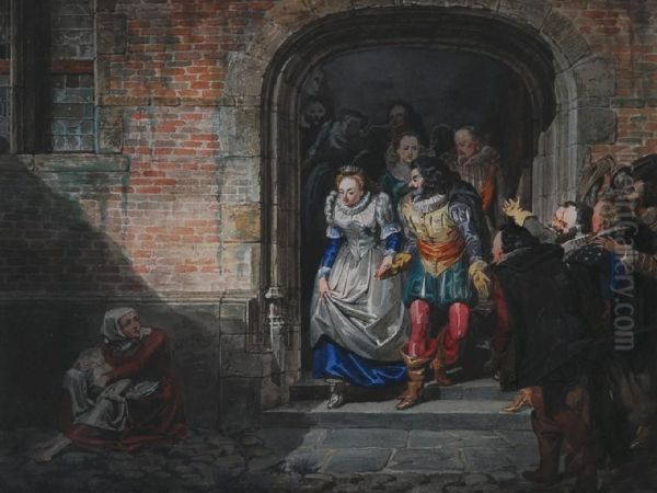 The Happy Couple Leaving The Chapel Oil Painting by Henry Liverseege