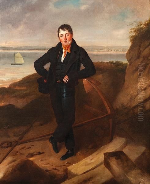 Portrait Of The Owner Or Captain Of The Ryde Packet Oil Painting by Richard Livesay