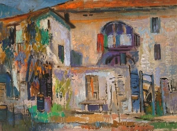 Continental House With Balcony Oil Painting by Algernon M. Livesey