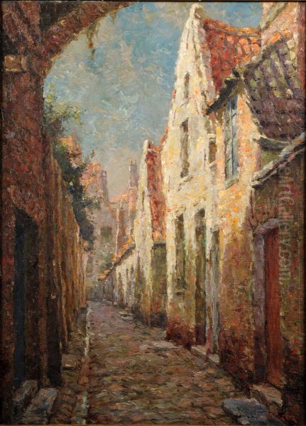 Ruelle Ensoleillee Oil Painting by Marcel Lizen