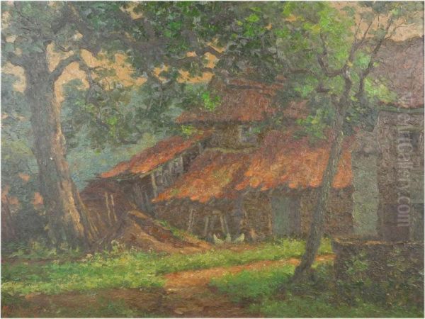 Farmhouse Oil Painting by Marcel Lizen