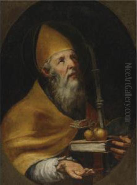 St. Nicholas Of Bari Oil Painting by Sebastian Llanos Y Valdes