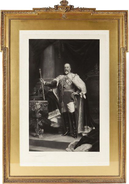 Portrait Of King George V Oil Painting by William Samuel Henry Llewellyn