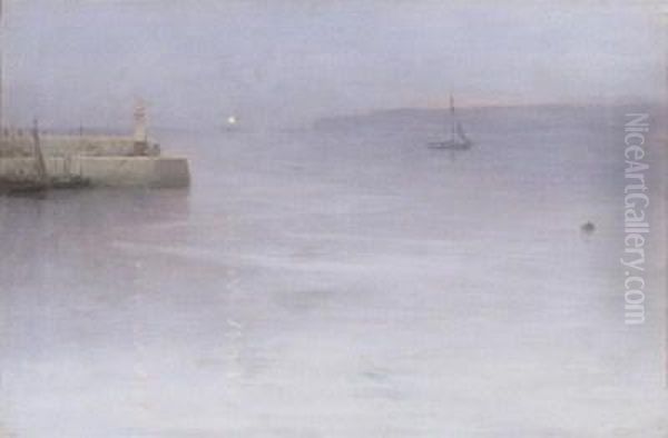 St. Ives Harbour Oil Painting by William Samuel Henry Llewellyn