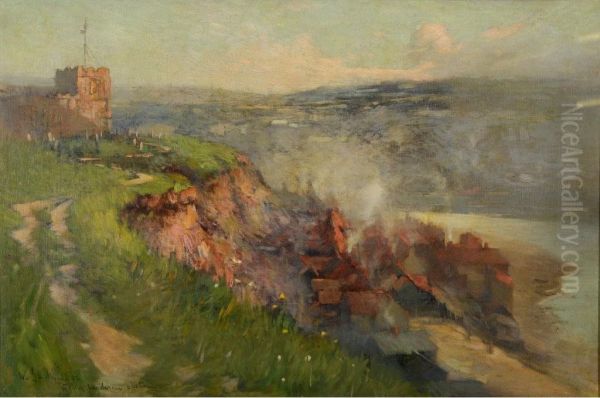 Near St. Mary's Church, Whitby Oil Painting by William Samuel Henry Llewellyn