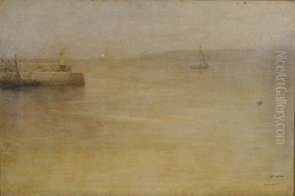 St. Ives, Dusk Oil Painting by William Samuel Henry Llewellyn